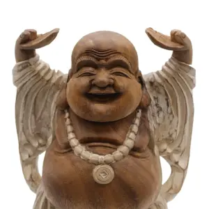 Happy Buddha Hands Up – Whitewash 40cm | www.artisangoods.co.uk 3