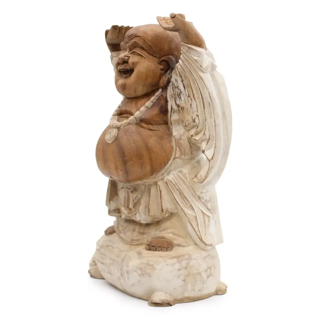 Happy Buddha Hands Up – Whitewash 40cm | www.artisangoods.co.uk Happy Buddha Hands Up – Whitewash 40cm | www.artisangoods.co.uk