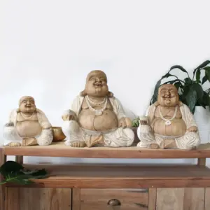 Happy Buddha – Whitewash 50cm | www.artisangoods.co.uk 4