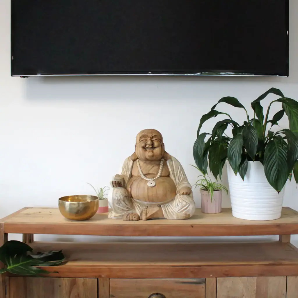 Happy Buddha – Whitewash 50cm | www.artisangoods.co.uk 5