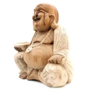 Happy Buddha – Whitewash 50cm | www.artisangoods.co.uk 3