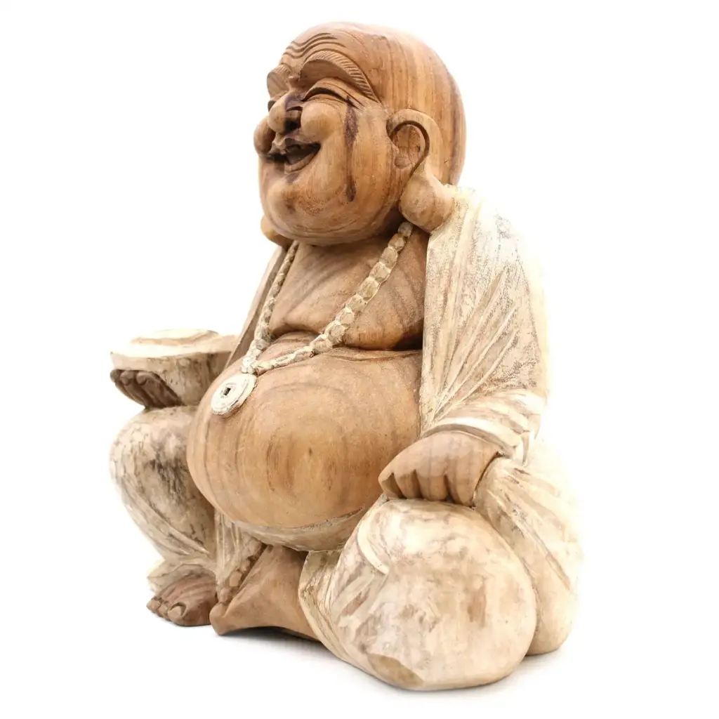 Happy Buddha – Whitewash 50cm | www.artisangoods.co.uk 2