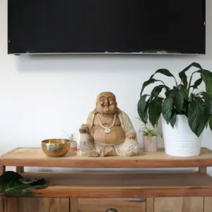 Happy Buddha – Whitewash 50cm | www.artisangoods.co.uk 5