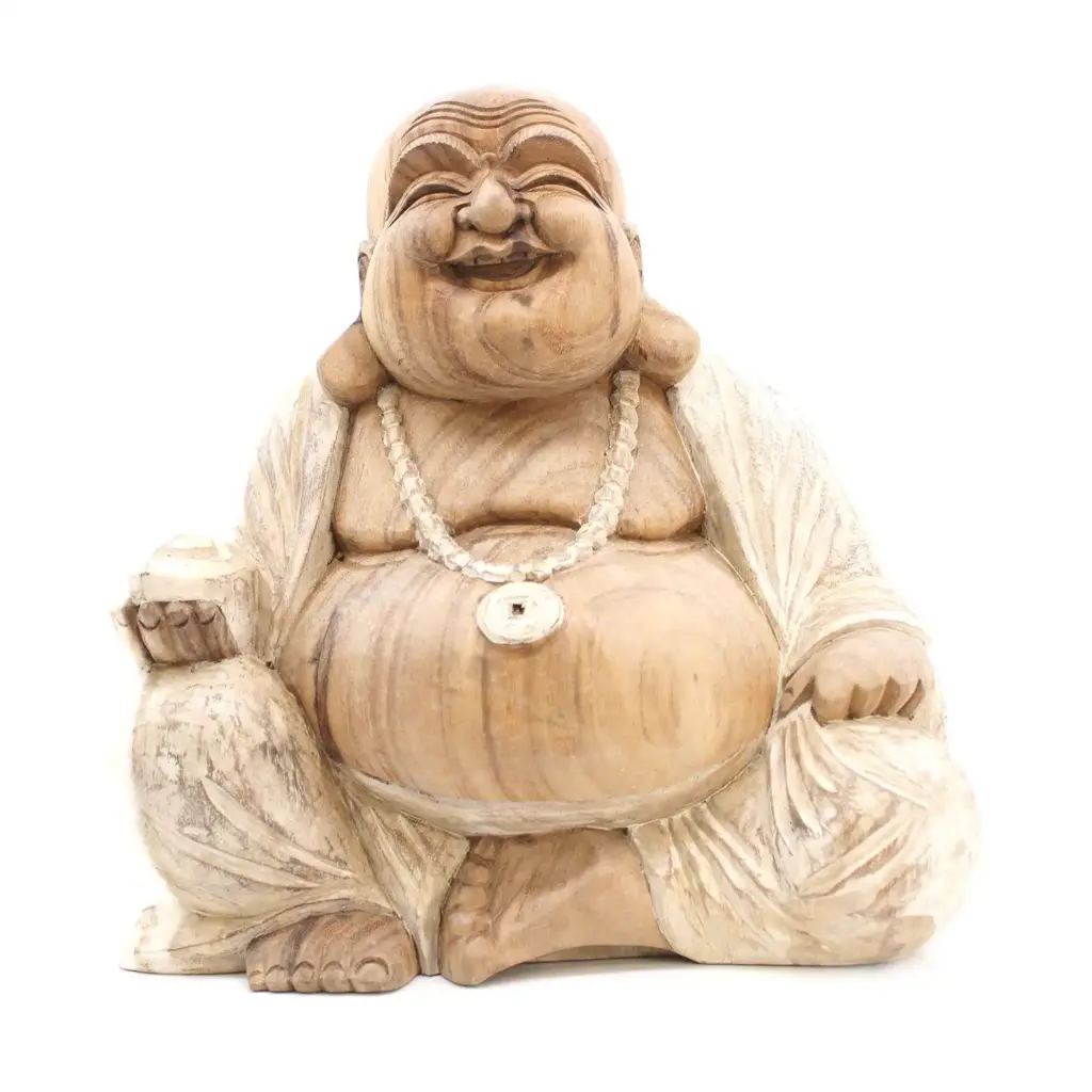 Happy Buddha – Whitewash 50cm | www.artisangoods.co.uk Happy Buddha – Whitewash 50cm | www.artisangoods.co.uk