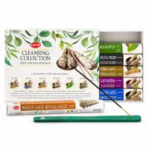 HEM Hexagonal Incense - White Sage Collection & Ashcatcher (asst pack 6)