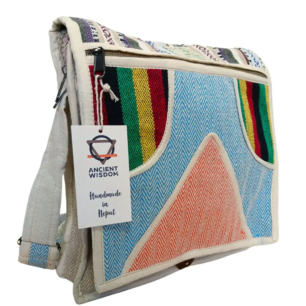 Hemp Laptop Messenger Bag – Triangle | www.artisangoods.co.uk 3