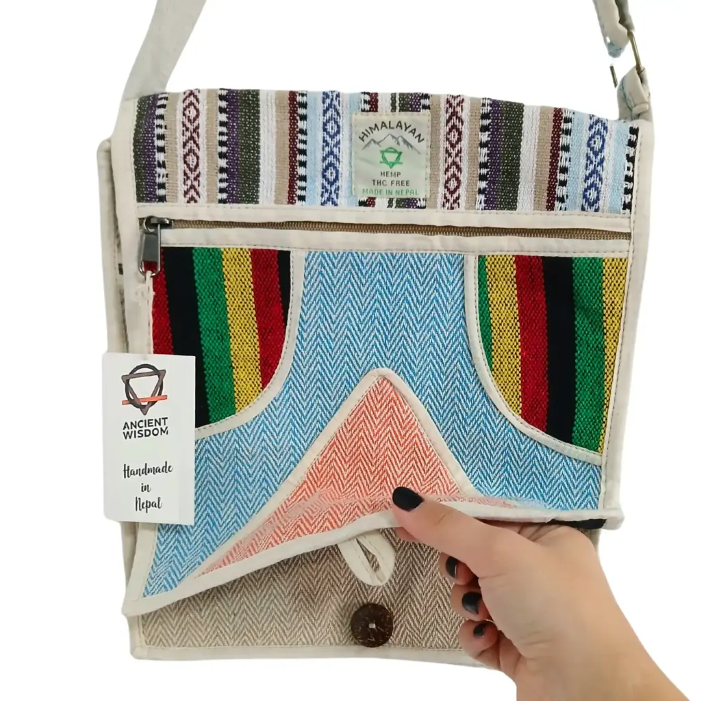 Hemp Laptop Messenger Bag – Triangle | www.artisangoods.co.uk 2