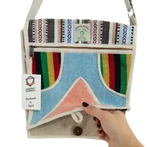 Hemp Laptop Messenger Bag – Triangle | www.artisangoods.co.uk 2