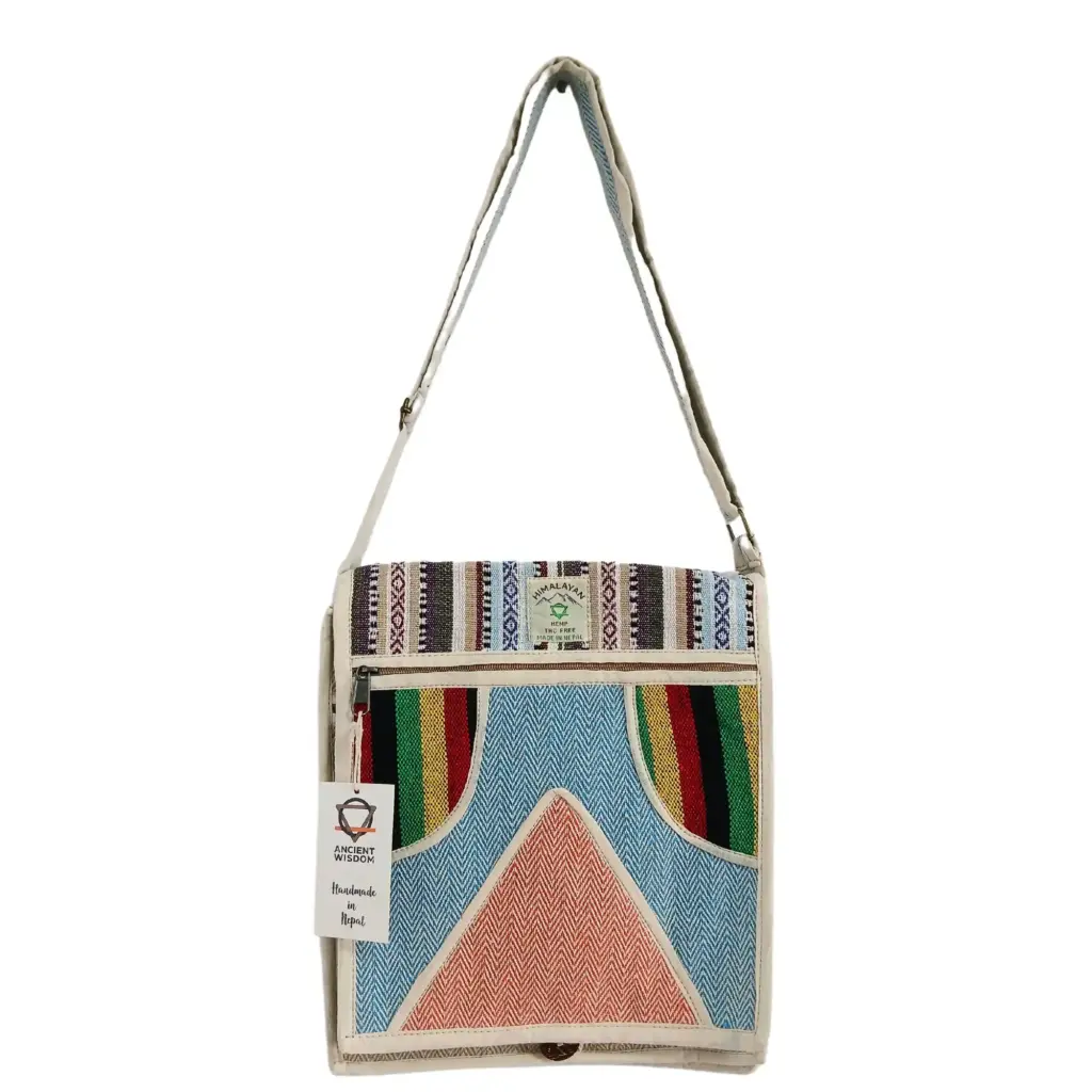 Hemp Laptop Messenger Bag – Triangle | www.artisangoods.co.uk