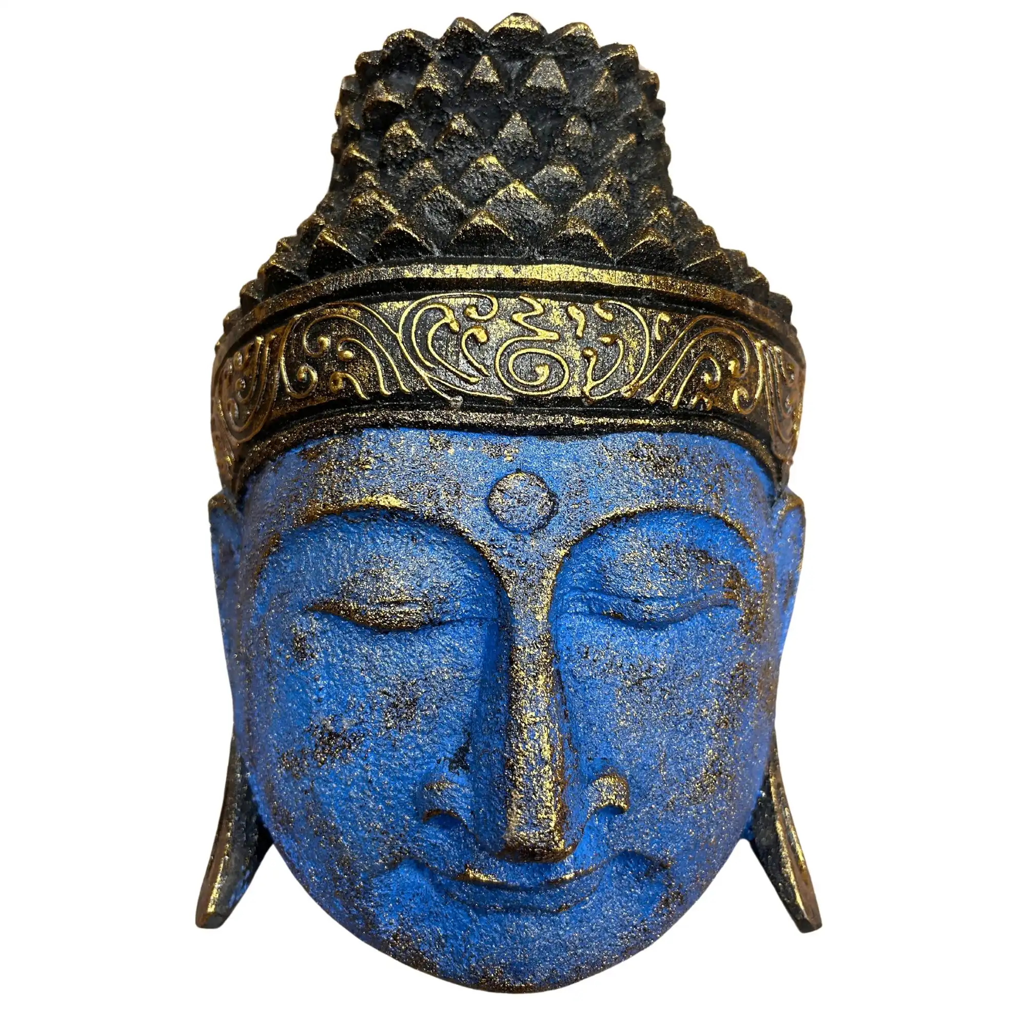 Home Decoration Buddha Head – 25cm – Blue Shine Finish | www.artisangoods.co.uk 3 Home Decoration Buddha Head – 25cm – Blue Shine Finish | www.artisangoods.co.uk 2