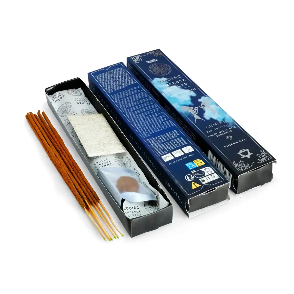 Honey White Sage Zodiac Gemstone Crystal Incense – Gemini | www.artisangoods.co.uk