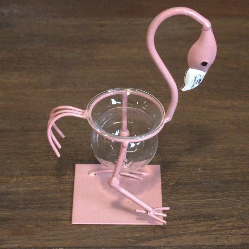 Hydroponic Home Décor – Pink Metal Flamingo Des 1 | www.artisangoods.co.uk 2