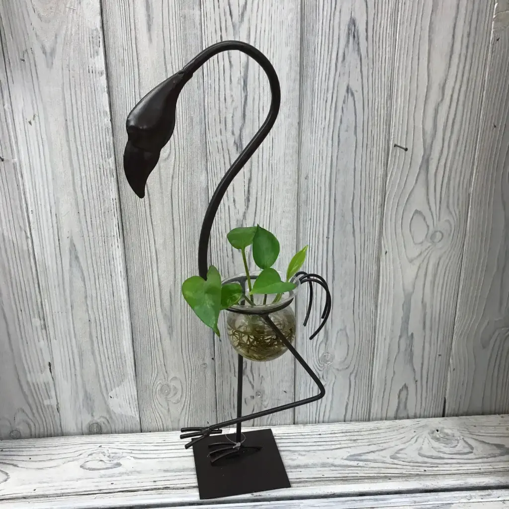 Hydroponic Home Décor – Tall Flamingo One Pot Stand | www.artisangoods.co.uk