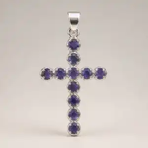 Indian Devotional Pendant - Silver Plated (45cm Chain)- Ionite Crucifix