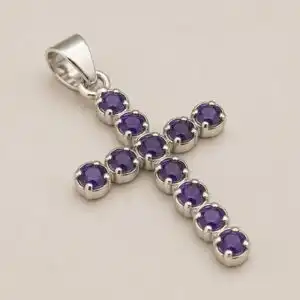 Indian Devotional Pendant - Silver Plated (45cm Chain)- Ionite Crucifix