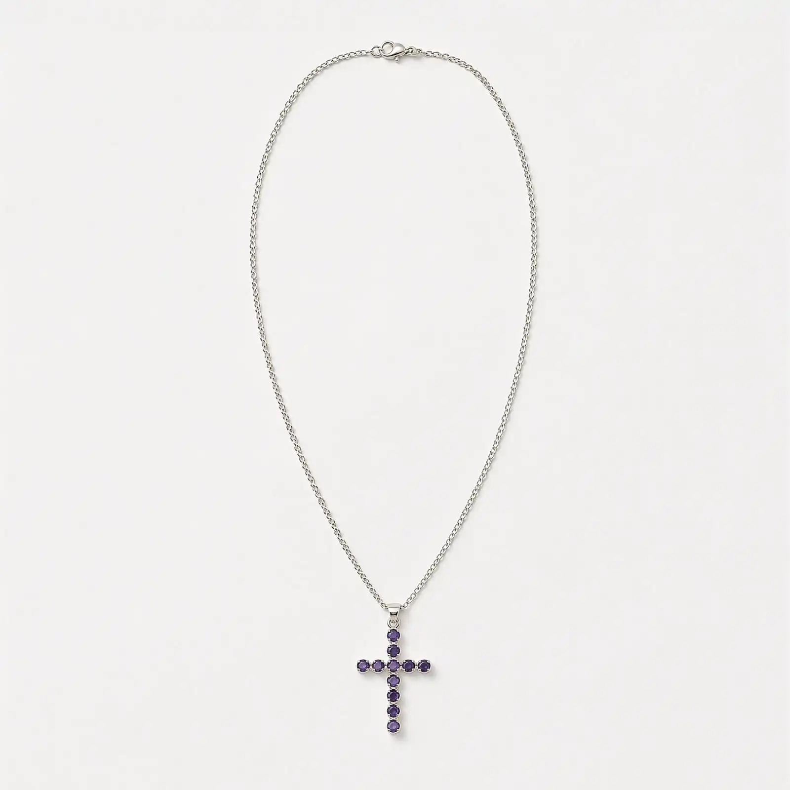 Indian Devotional Pendant - Silver Plated (45cm Chain)- Ionite Crucifix
