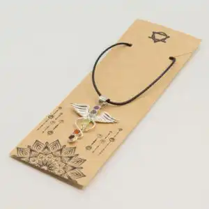 Indian Devotional Pendant - Silver Plated (45cm Cord)- Angel Chakra