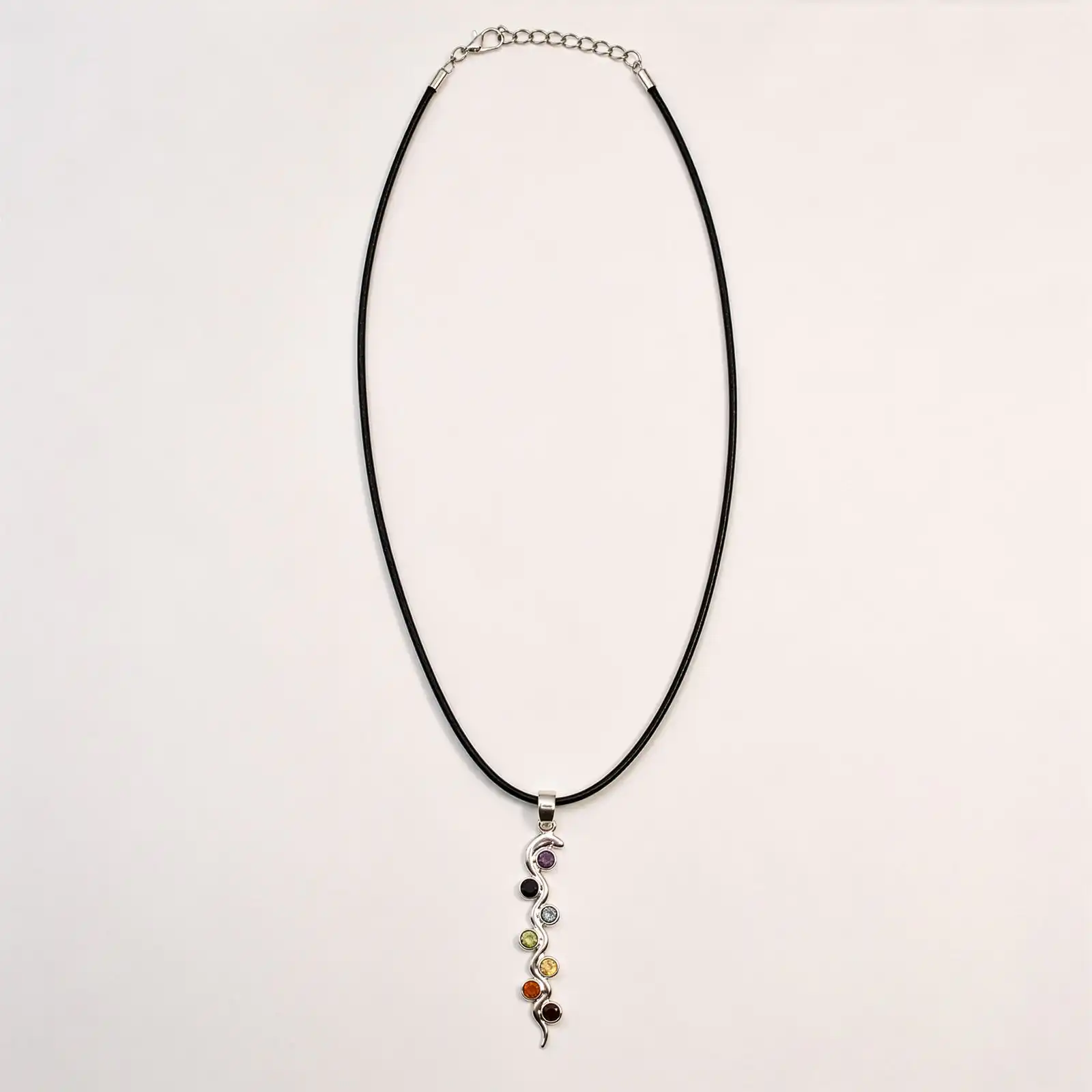 Indian Devotional Pendant - Silver Plated (45cm Cord)- Snake Chakra
