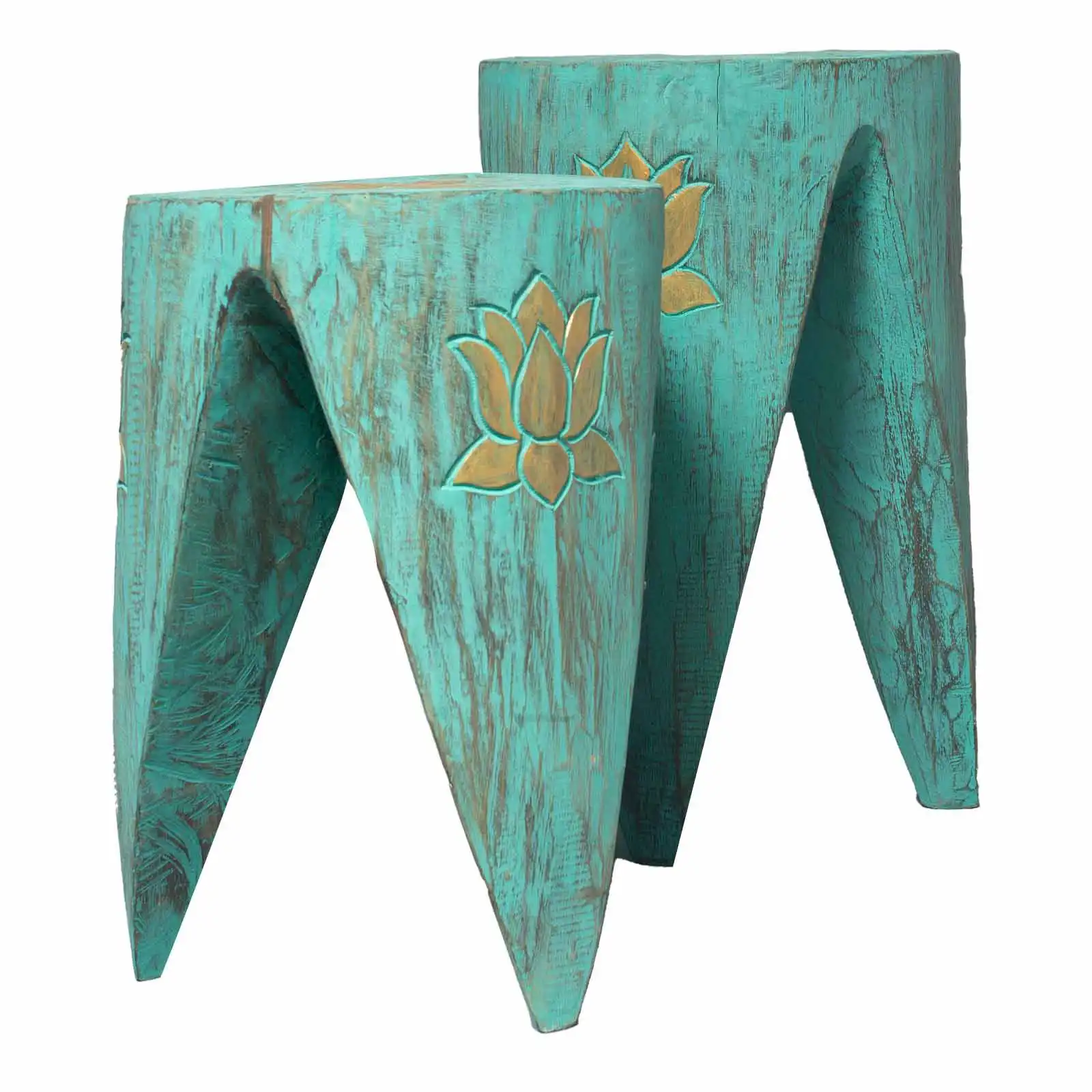 Interlocking Table/Stool set of 2 – Lrg Turquoise | www.artisangoods.co.uk 2 Interlocking Table/Stool set of 2 – Lrg Turquoise | www.artisangoods.co.uk 1