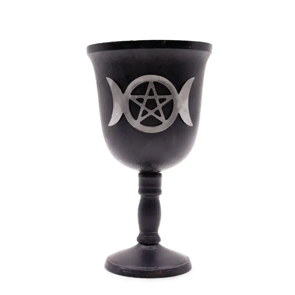 Iron Ritual Goblet – Triple Moon – 20x11cm | www.artisangoods.co.uk