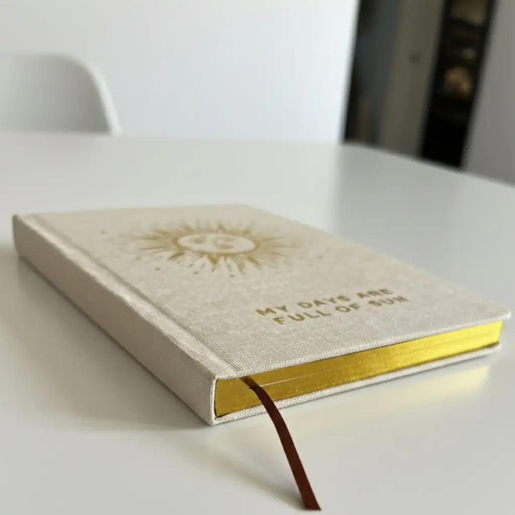 Ivory Gratitude Journal with Gold Lining – 120 pages – My Days are Full of Sun | www.artisangoods.co.uk 4