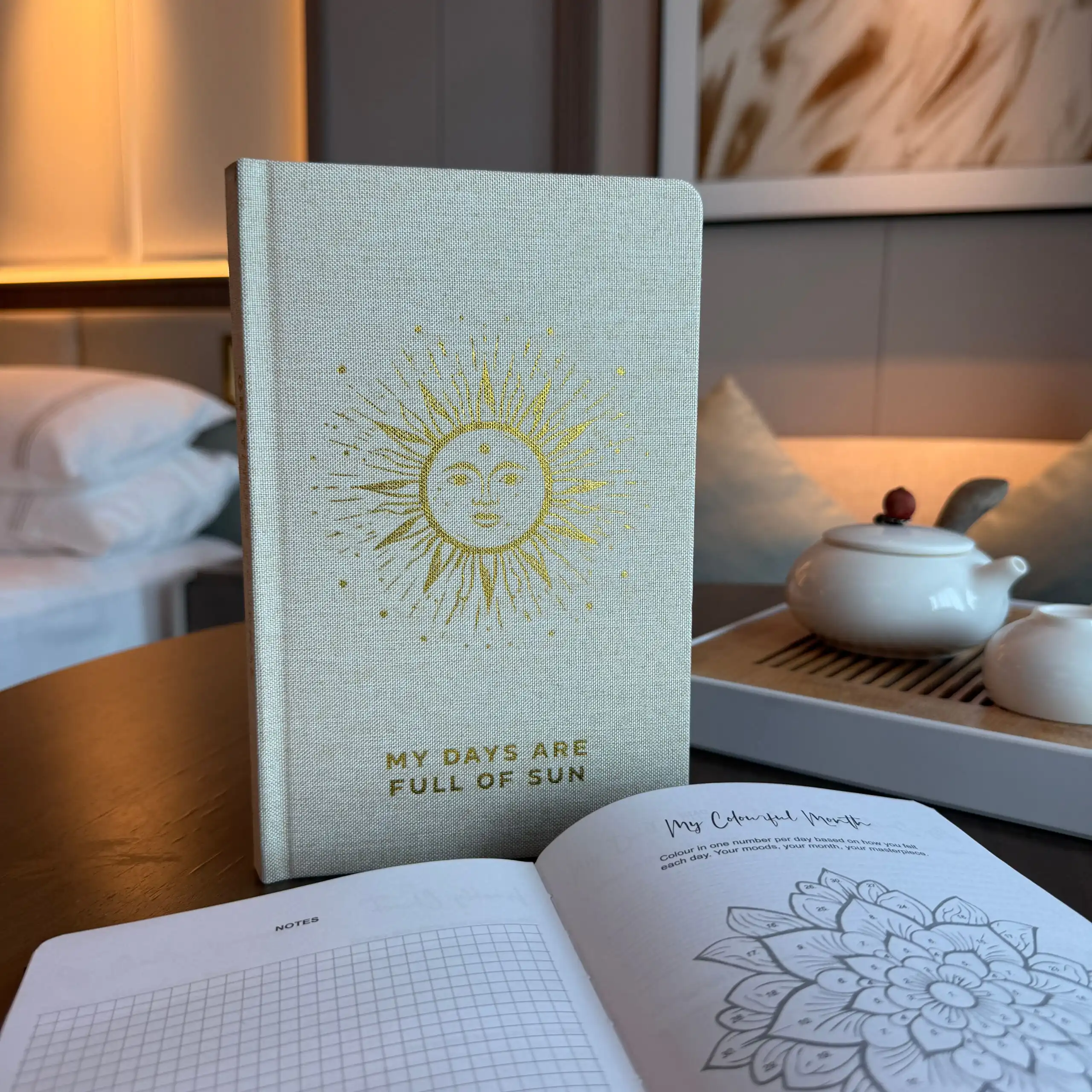 Ivory Gratitude Journal with Gold Lining – 120 pages – My Days are Full of Sun | www.artisangoods.co.uk 2 Ivory Gratitude Journal with Gold Lining – 120 pages – My Days are Full of Sun | www.artisangoods.co.uk 1