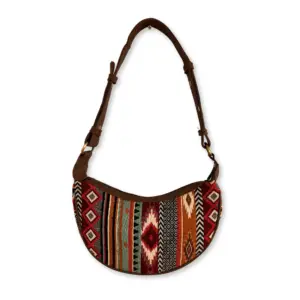 Jacquard Hobo Bag – Rich Browns (brown strap) | www.artisangoods.co.uk 2