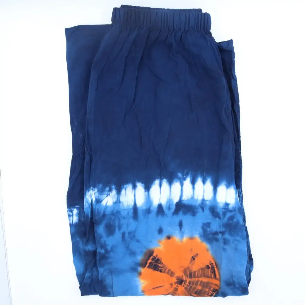 Japanese Style Lounge Pants – Teal & Orange – L | www.artisangoods.co.uk
