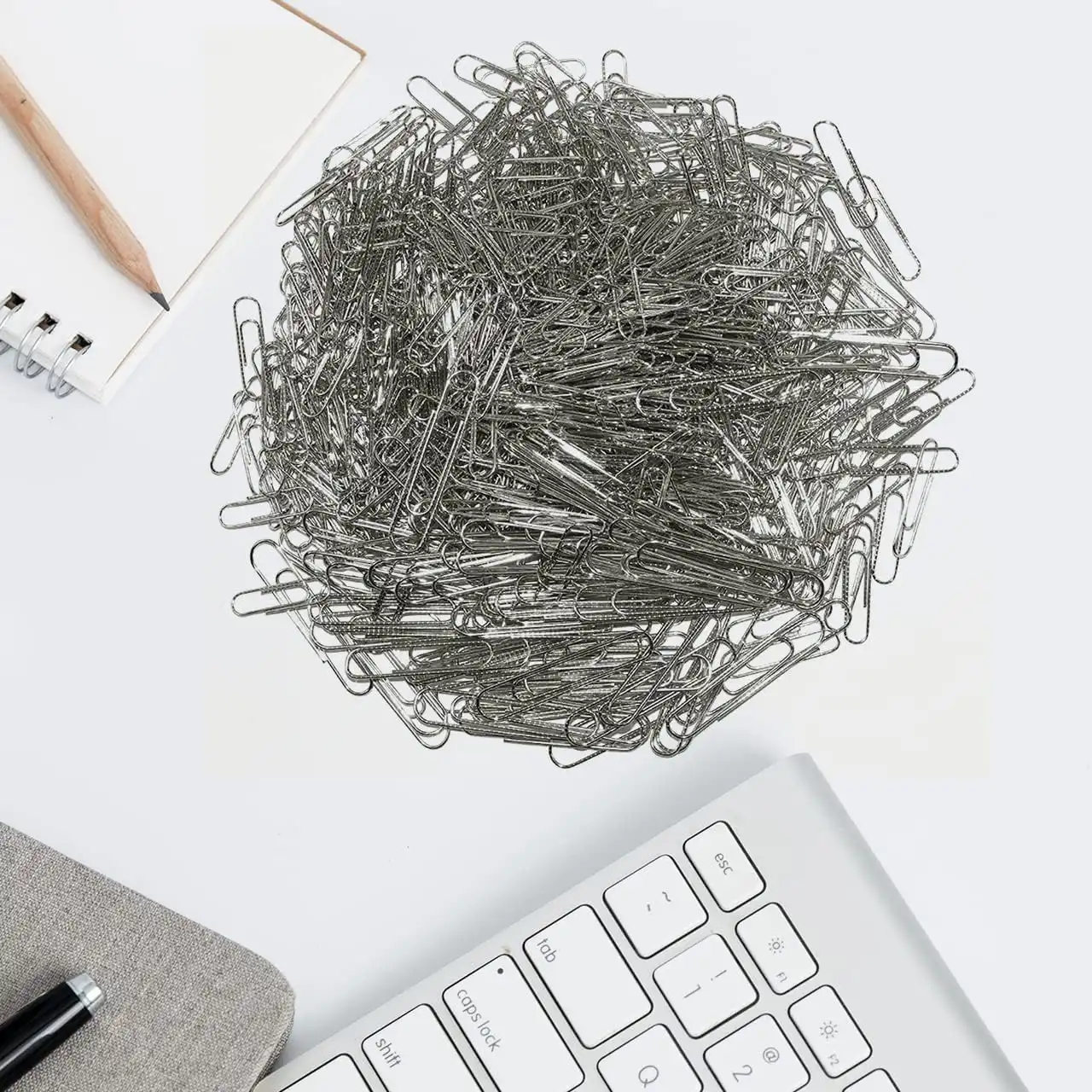 JIKIOU 750 Assorted Paper Clips, 28 mm, 33 mm, 50 mm - Silver