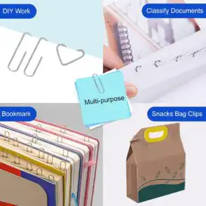 JIKIOU 750 Assorted Paper Clips, 28 mm, 33 mm, 50 mm - Silver