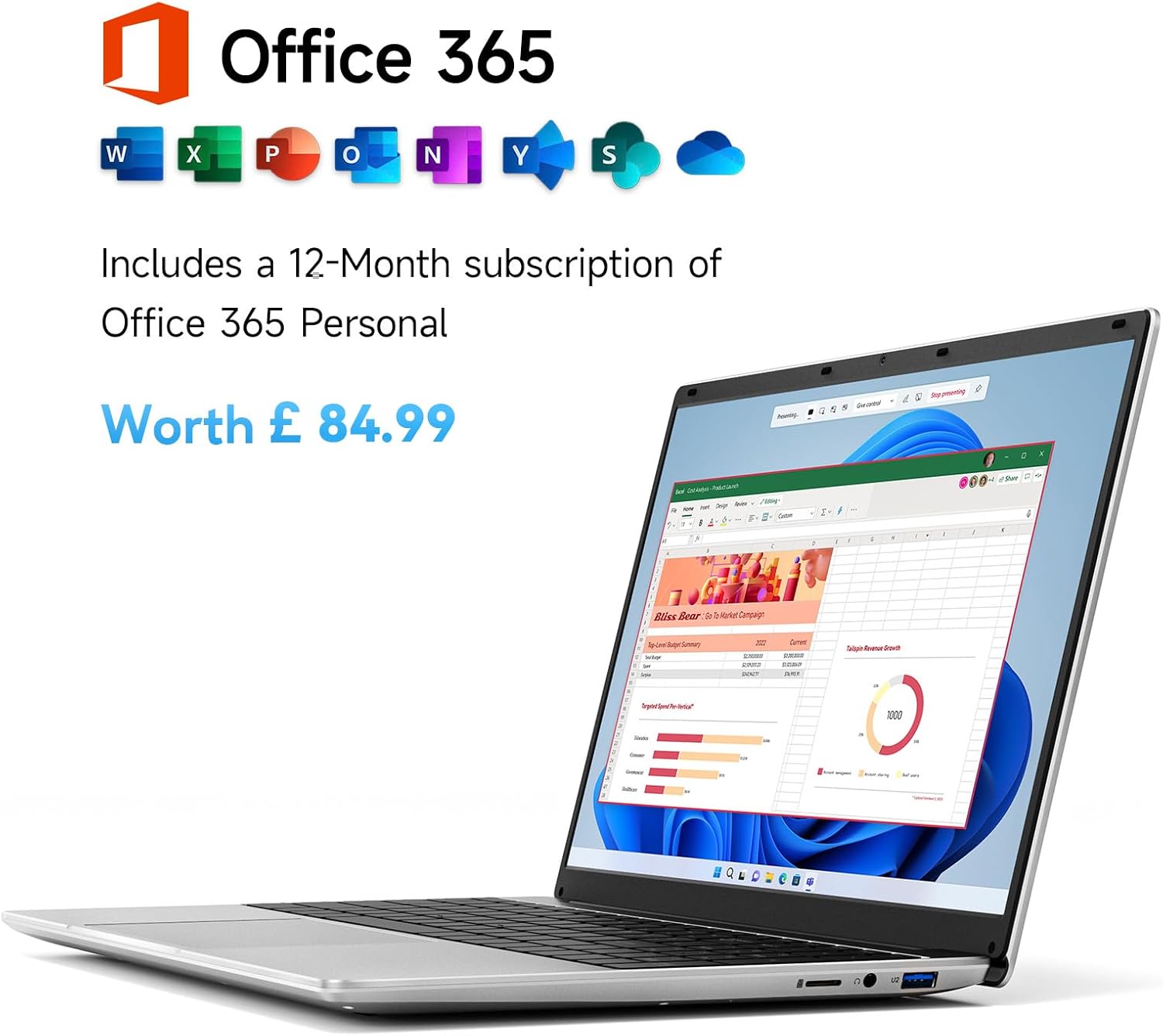 jumper S7-Hi 15.6 Inch Laptop, 4 GB RAM, 128 GB Storage, Windows 11