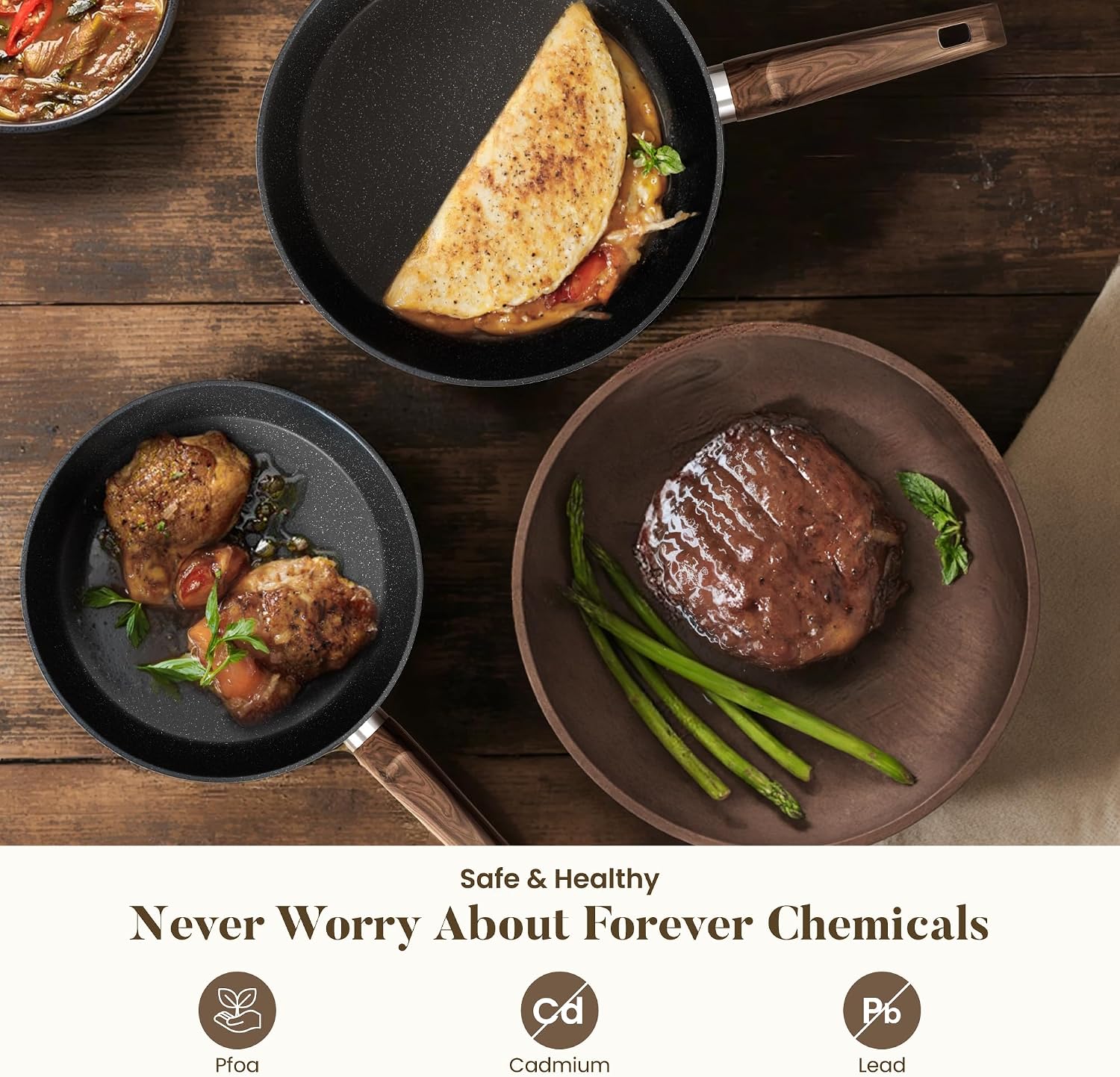 Kitchen Academy Induction Hob 12-Piece Cookware Set Non-Stick Black