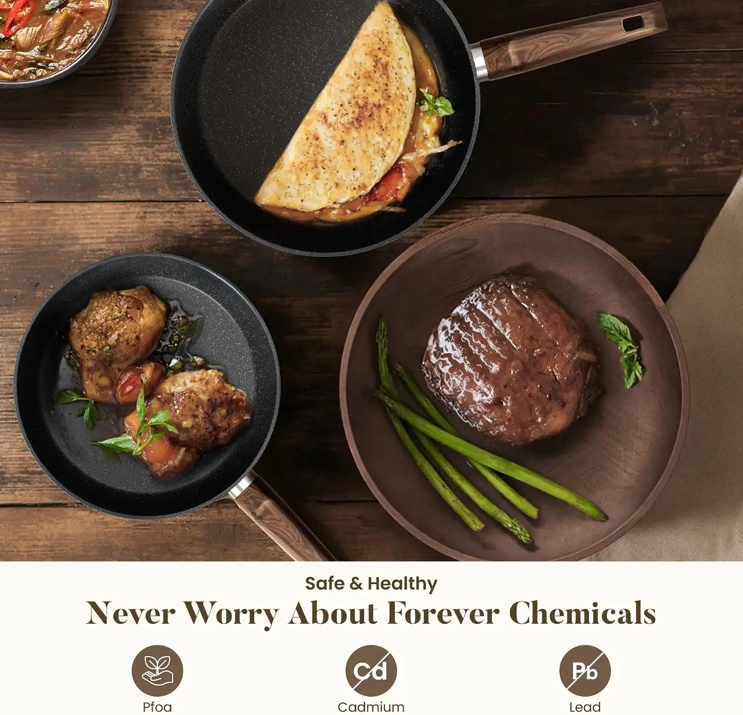 Kitchen Academy Induction Hob 12-Piece Cookware Set Non-Stick Black