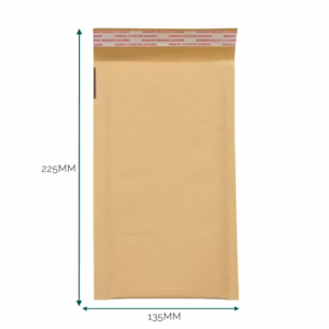 Kraft Padded Bubble Envelope (135×225+40mm) | www.artisangoods.co.uk