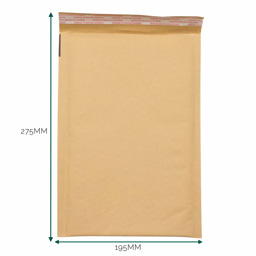 Kraft Padded Bubble Envelope (195×275+40mm) | www.artisangoods.co.uk