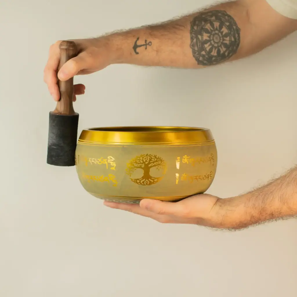 Large Aluminum Singing Bowl – Buddha Tree of Life – Copper Colour (19cm) | www.artisangoods.co.uk 3 Large Aluminum Singing Bowl – Buddha Tree of Life – Copper Colour (19cm) | www.artisangoods.co.uk 3