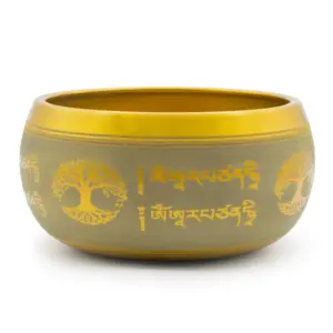 Large Aluminum Singing Bowl – Buddha Tree of Life – Copper Colour (19cm) | www.artisangoods.co.uk 5