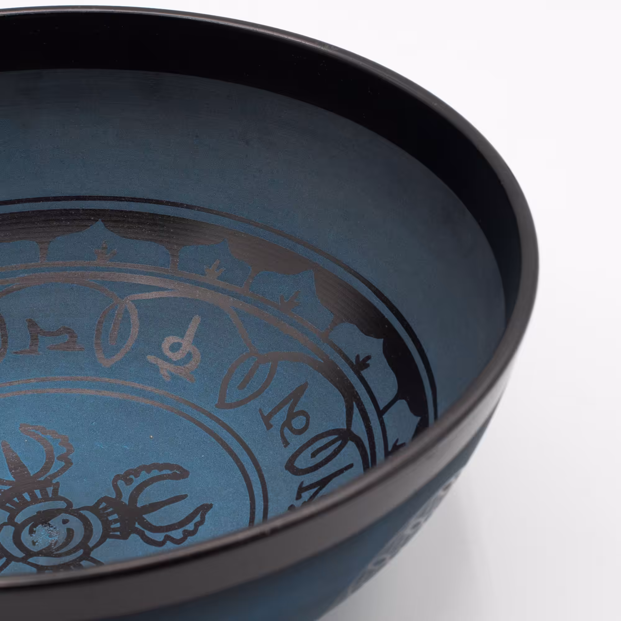Large Aluminum Singing Bowl – Tibetan Double Dorjy Design – Blue (27cm) | www.artisangoods.co.uk 3 Large Aluminum Singing Bowl - Tibetan Double Dorjy Design - Blue (27cm) - Image 2