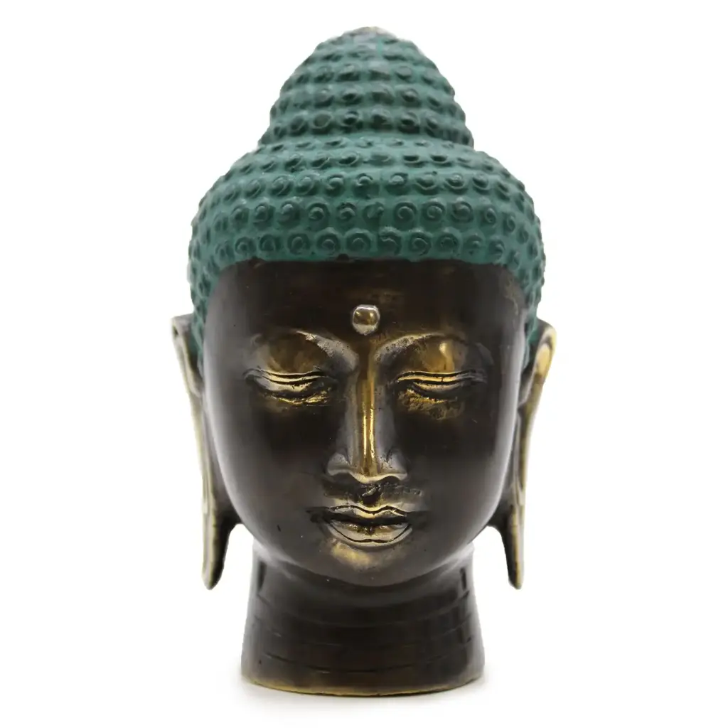 Large Antique Brass Buddha Head | www.artisangoods.co.uk