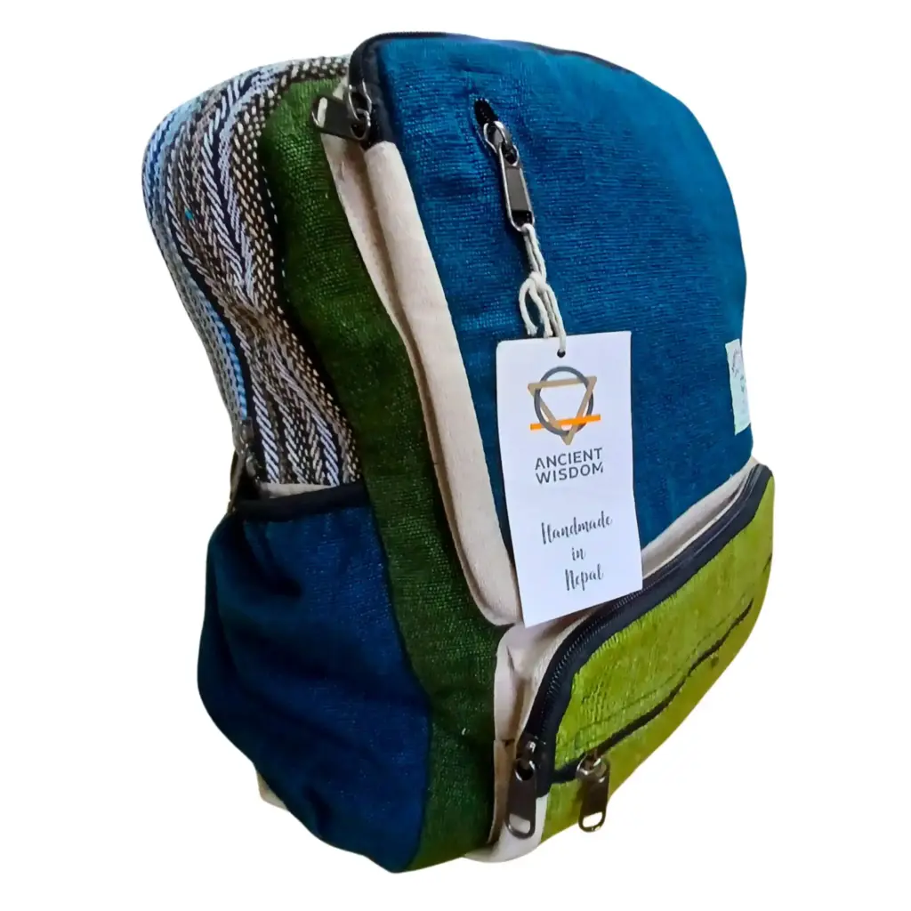 Large Boxy Hemp Backpack – Teal & Sage | www.artisangoods.co.uk Large Boxy Hemp Backpack – Teal & Sage | www.artisangoods.co.uk