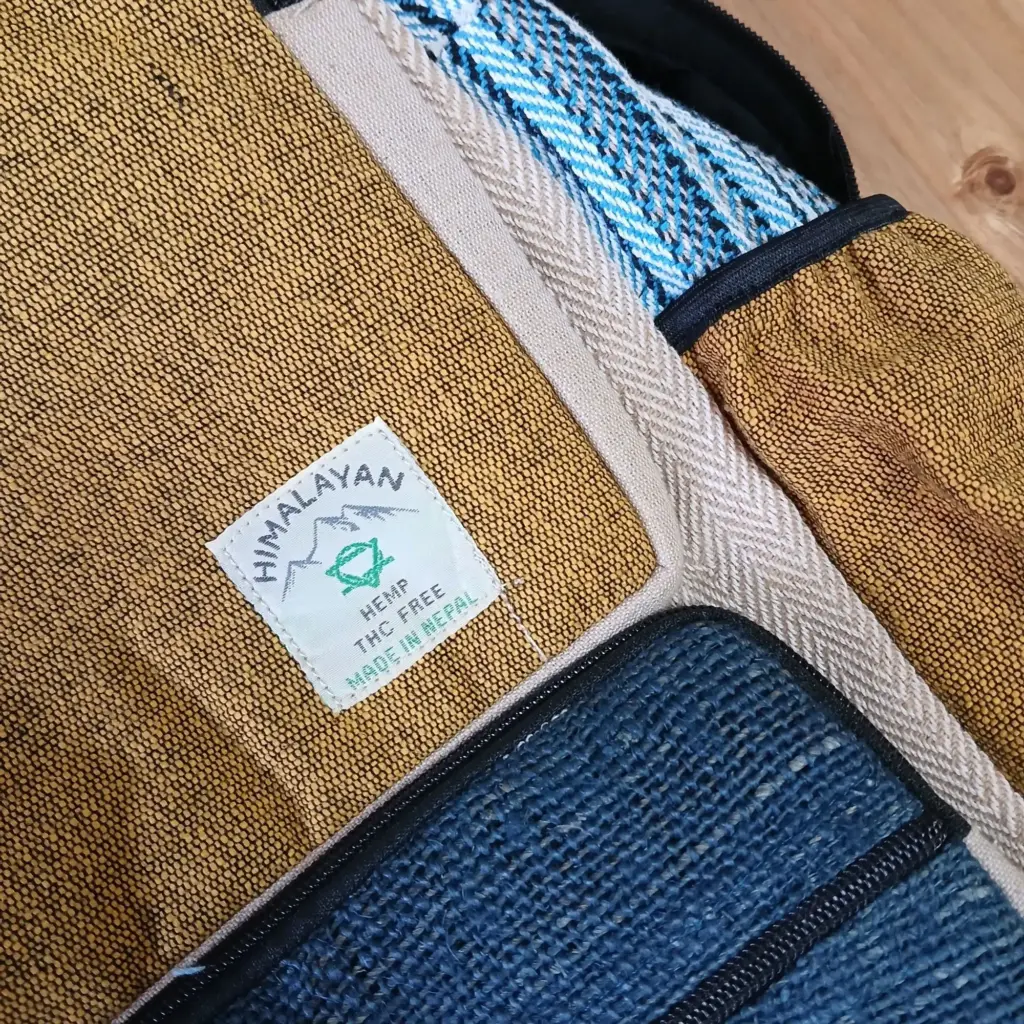 Large Boxy Hemp Backpack – Teal & Tumeric | www.artisangoods.co.uk 3 Large Boxy Hemp Backpack – Teal & Tumeric | www.artisangoods.co.uk 3