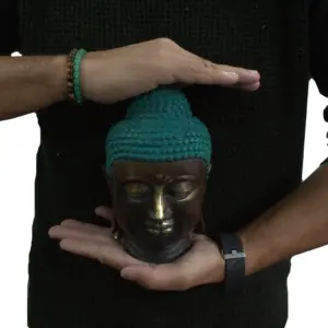 Large Classic Brass Buddha Head | www.artisangoods.co.uk 2