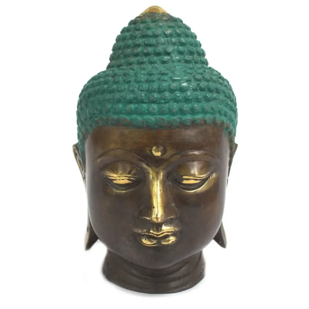 Large Classic Brass Buddha Head | www.artisangoods.co.uk