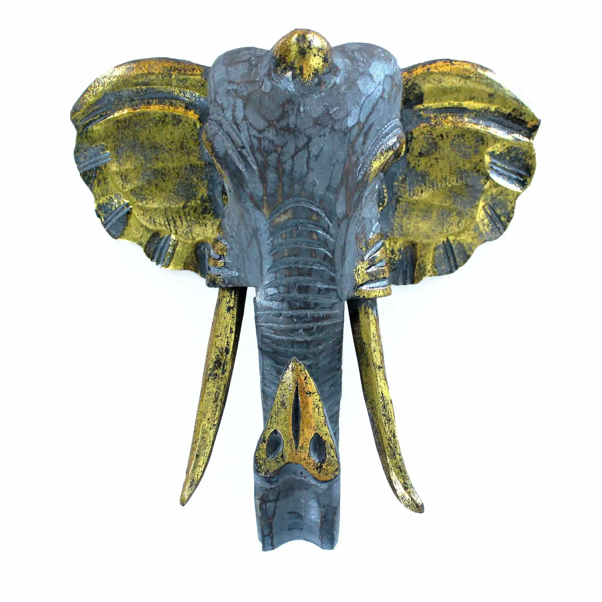 Large Elephant Head – Gold & Grey | www.artisangoods.co.uk 2 Large Elephant Head – Gold & Grey | www.artisangoods.co.uk
