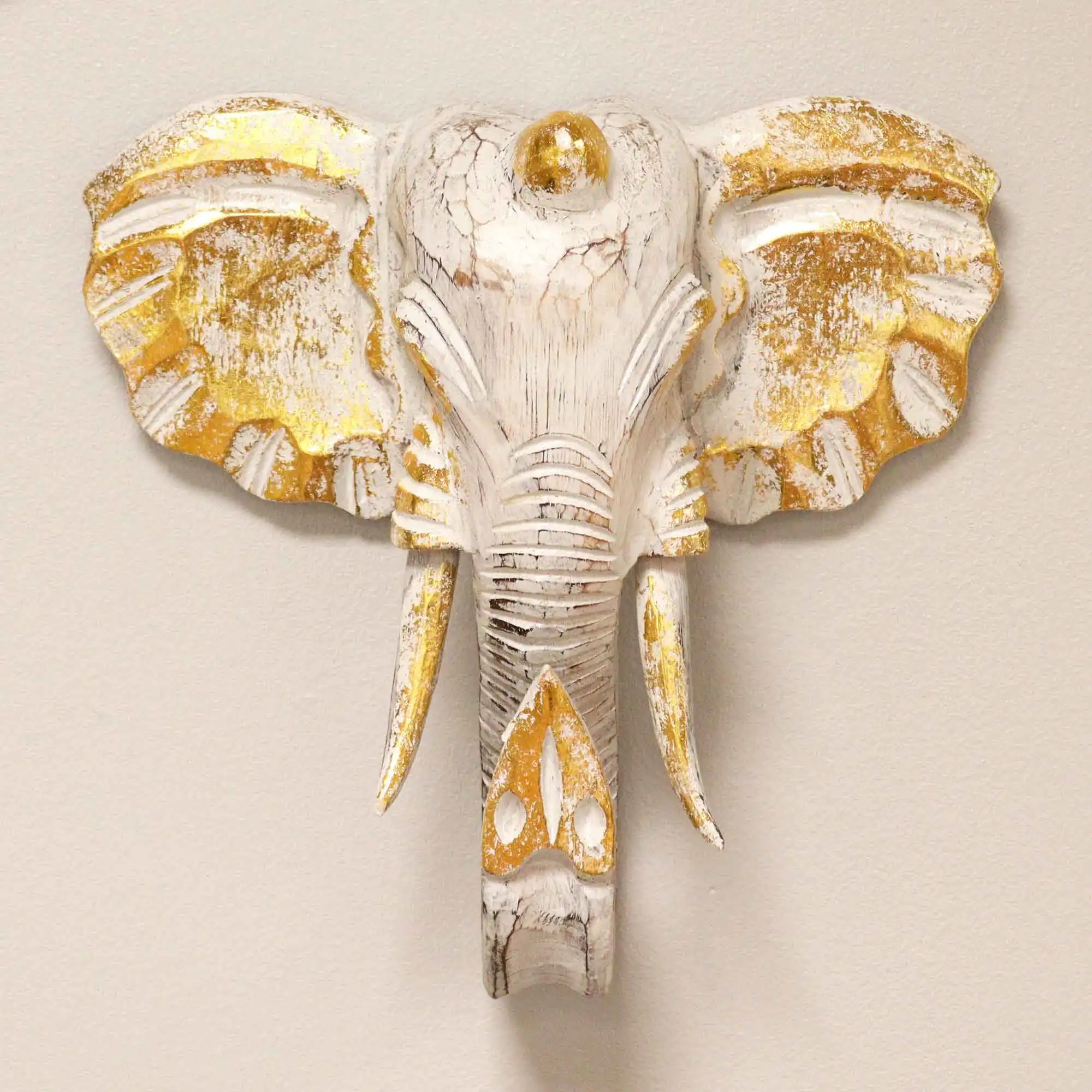 Large Elephant Head – Gold & Whitewash | www.artisangoods.co.uk 3 Large Elephant Head – Gold & Whitewash | www.artisangoods.co.uk 2