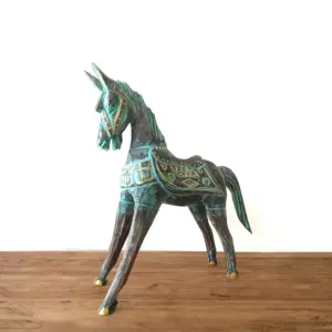 Large Gold & Turquoise Horse 32 cm | www.artisangoods.co.uk 4