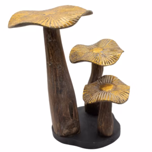 Large Golden Mushroom Art – 32cm – Natural | www.artisangoods.co.uk 2