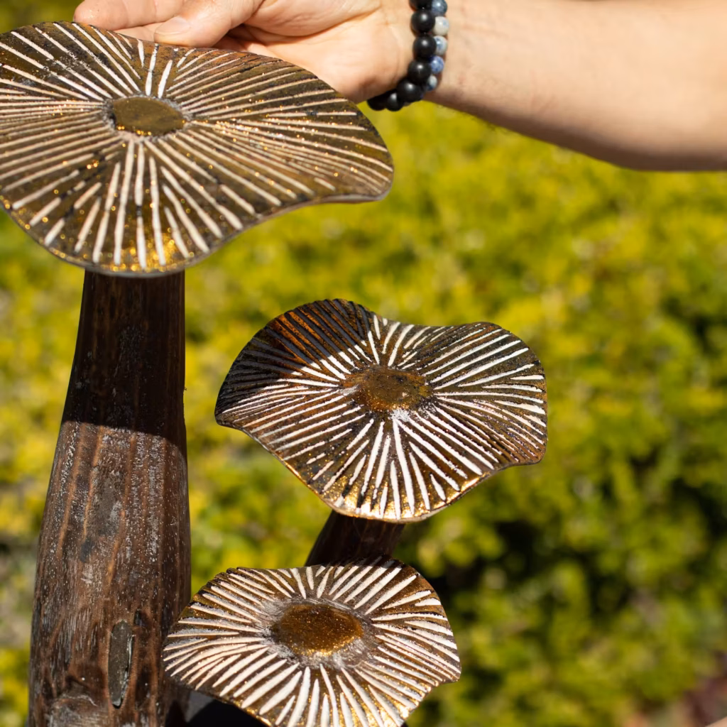 Large Golden Mushroom Art – 32cm – Natural | www.artisangoods.co.uk