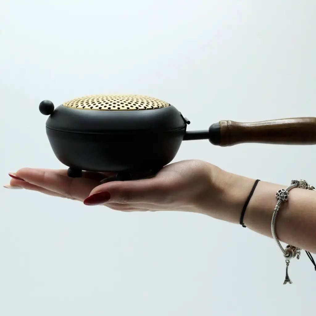 Large Iron Censer Incense Burner – Gold detail | www.artisangoods.co.uk 2