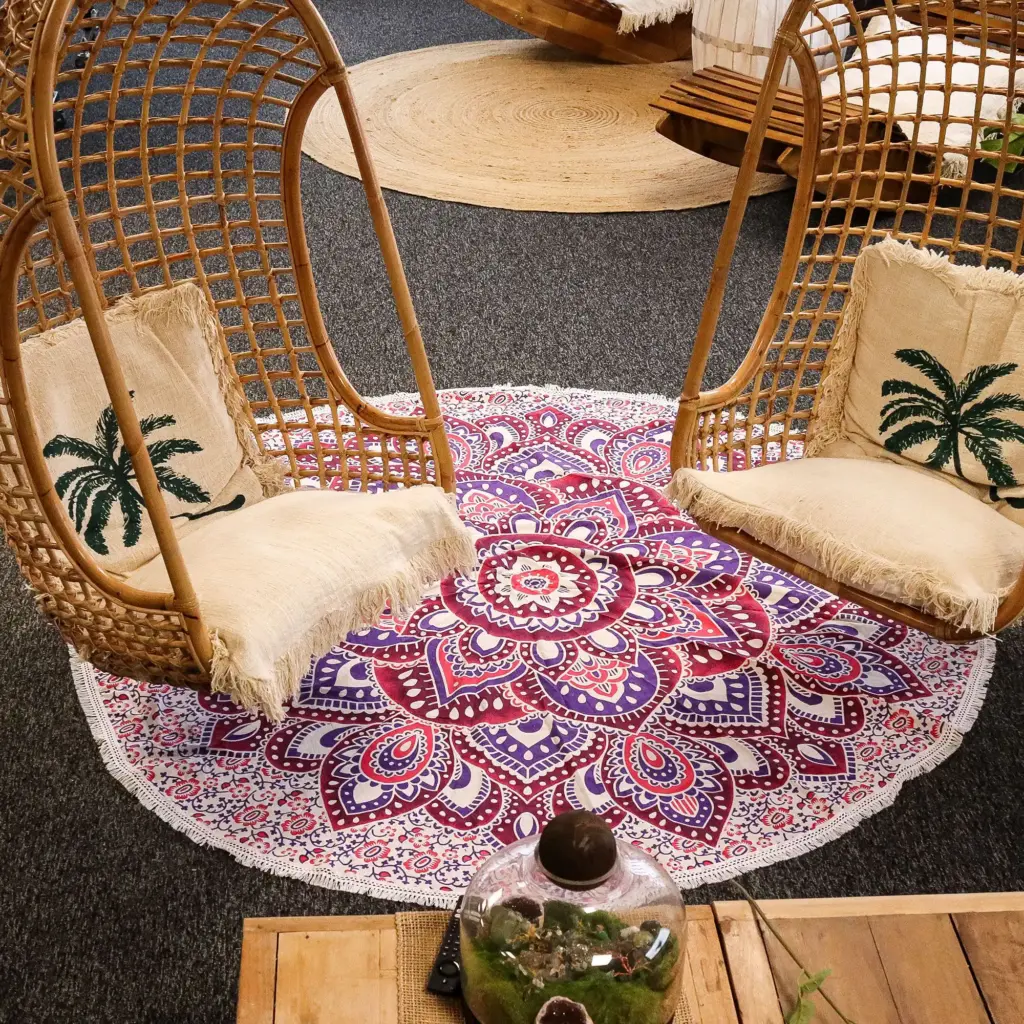 Large Mandala Roundy Art (180cm) – Pink & Purple | www.artisangoods.co.uk